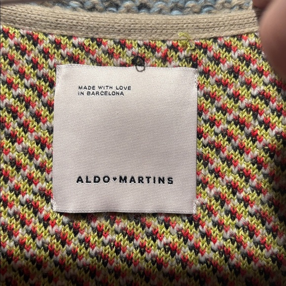 ALDOMARTINS Anthropologie ocean wave funnel neck cardigan sweater - Picture 3 of 7